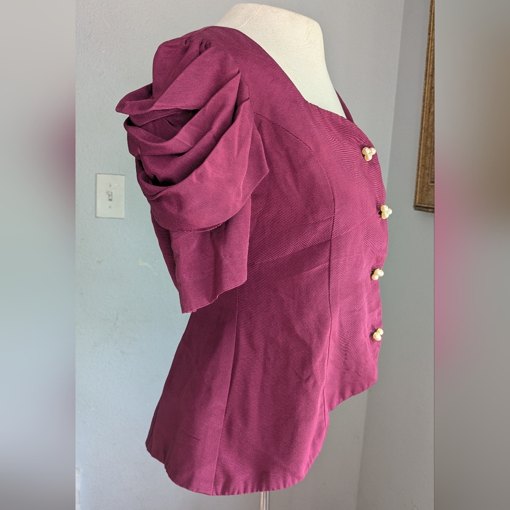 Vintage Pearl Button Sweetheart Blazer Jacket - Picture 4 of 10